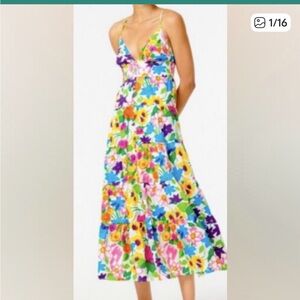 NWT J. Crew vibrant garden cotton poplin sundress dress midi xs x-small new